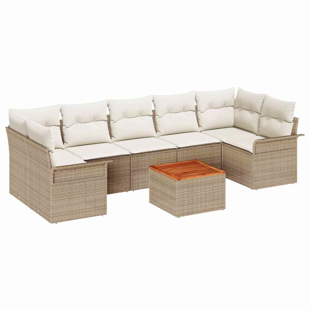 Sodo Sofų Rinkinys su pagalve 8 pcs Bežinė ir kreminė
