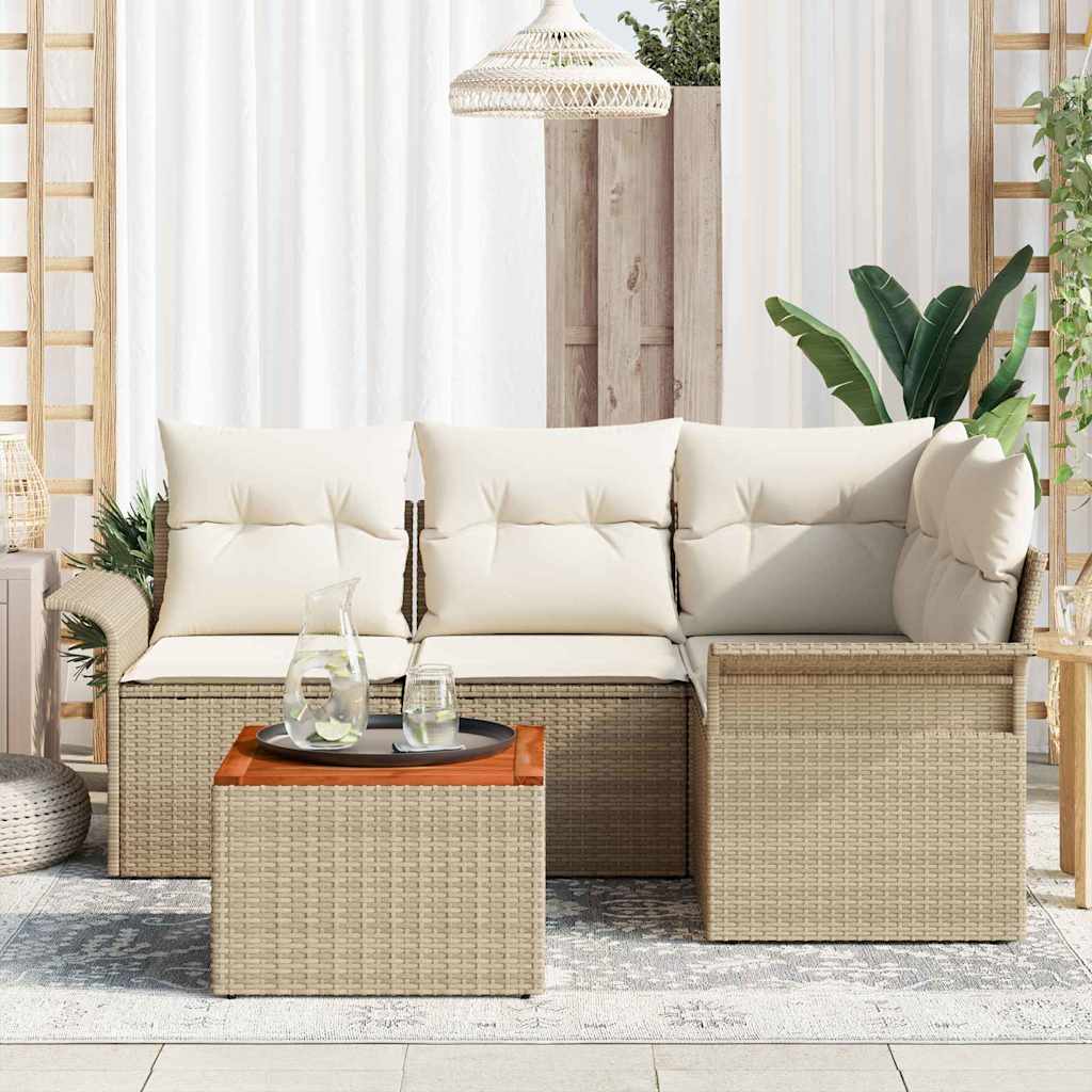 Sodo Sofų Rinkinys 5 pcs Bežinė ir kreminė 55 x 55 x 37 cm