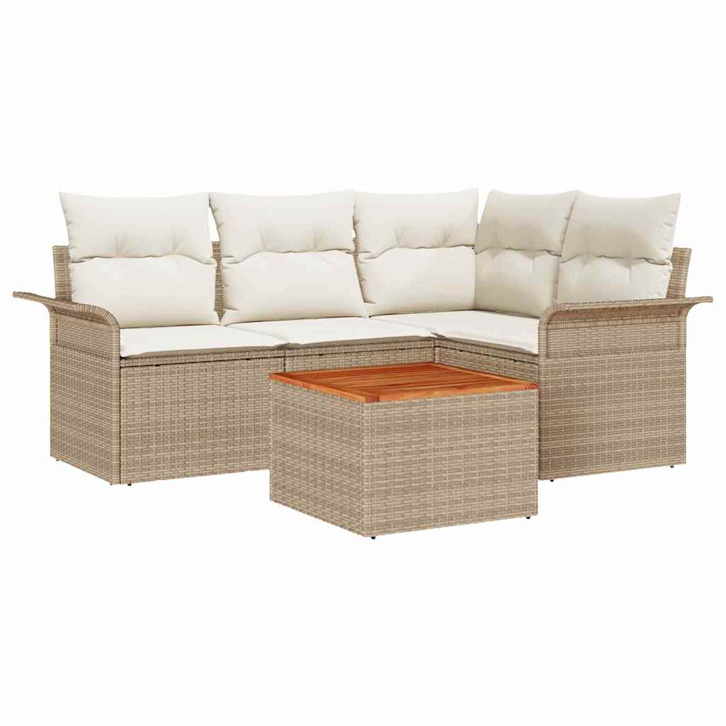 Sodo Sofų Rinkinys 5 pcs Bežinė ir kreminė 55 x 55 x 37 cm