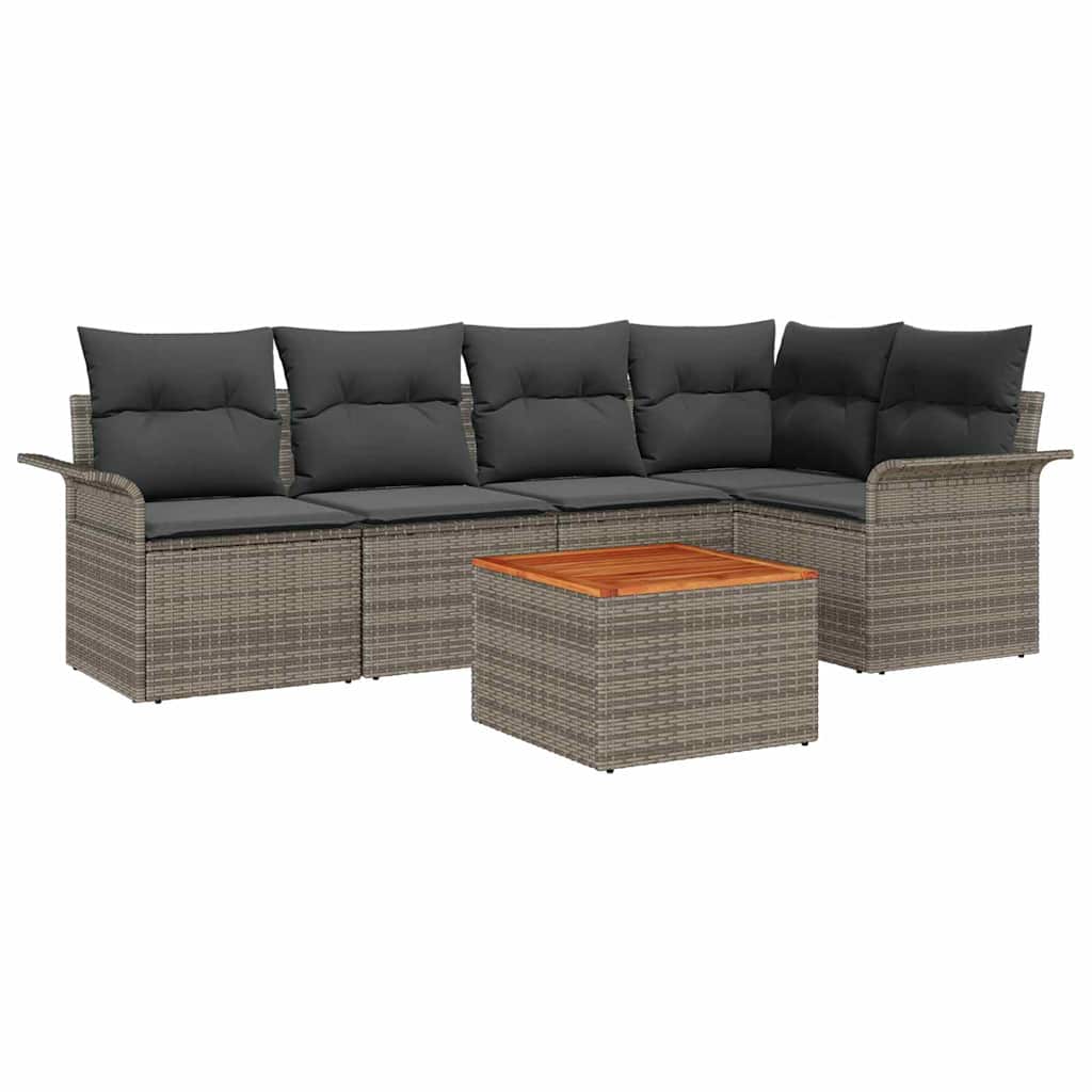 Sodo Sofų Rinkinys su pagalve 6 pcs Pilka 55 x 55 x 37 cm