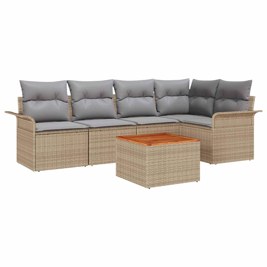 Sodo Sofų Rinkinys su pagalve 6 pcs Bežinė ir šviesiai pilka