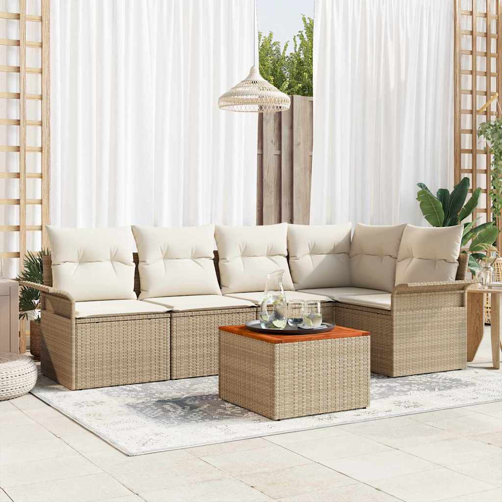 Sodo Sofų Rinkinys 6 pcs Bežinė ir kreminė 55 x 55 x 37 cm