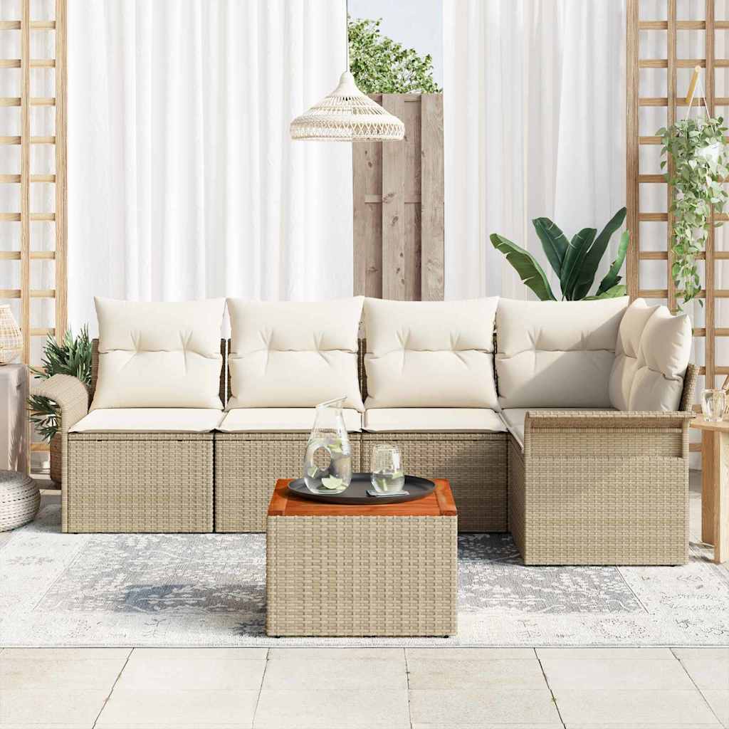 Sodo Sofų Rinkinys 6 pcs Bežinė ir kreminė 55 x 55 x 37 cm