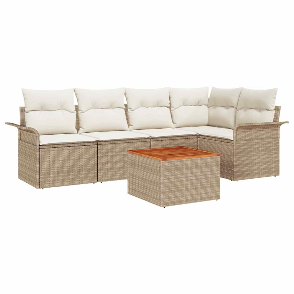 Sodo Sofų Rinkinys 6 pcs Bežinė ir kreminė 55 x 55 x 37 cm