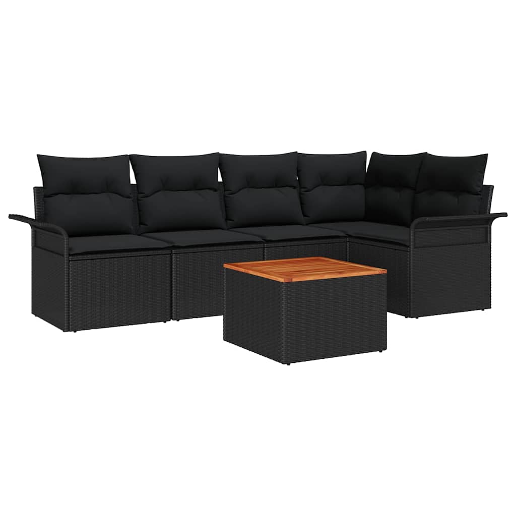 Sodo Sofų Rinkinys su pagalve 6 pcs Juoda 55 x 55 x 37 cm