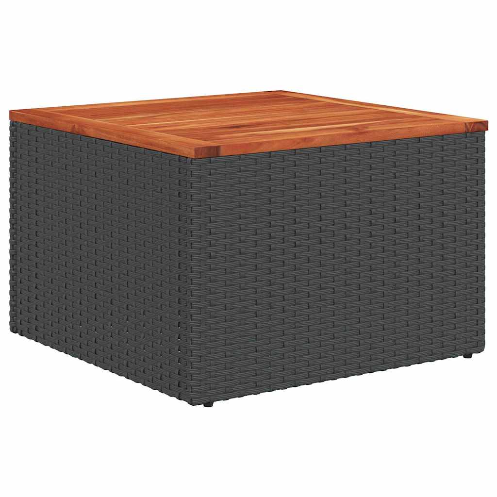 11 dalių sodo sofa komplektas su pagalvėlėmis Juoda Poli ratanas Akacija