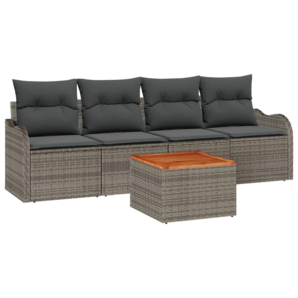 Sodo Sofų Rinkinys su pagalve 5 pcs Pilka 55 x 55 x 37 cm