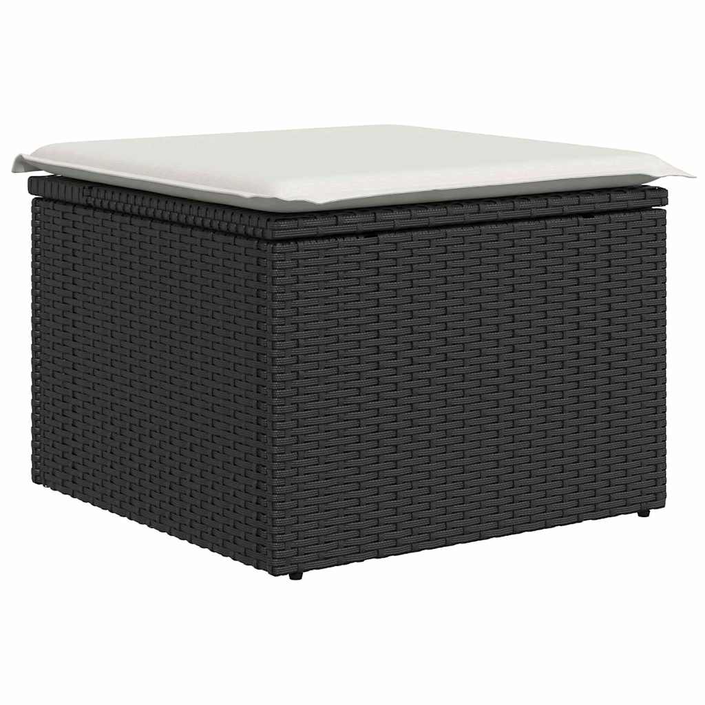 5 dalių sodo sofa rinkinys su pagalvėmis juodas poliratanas akacija