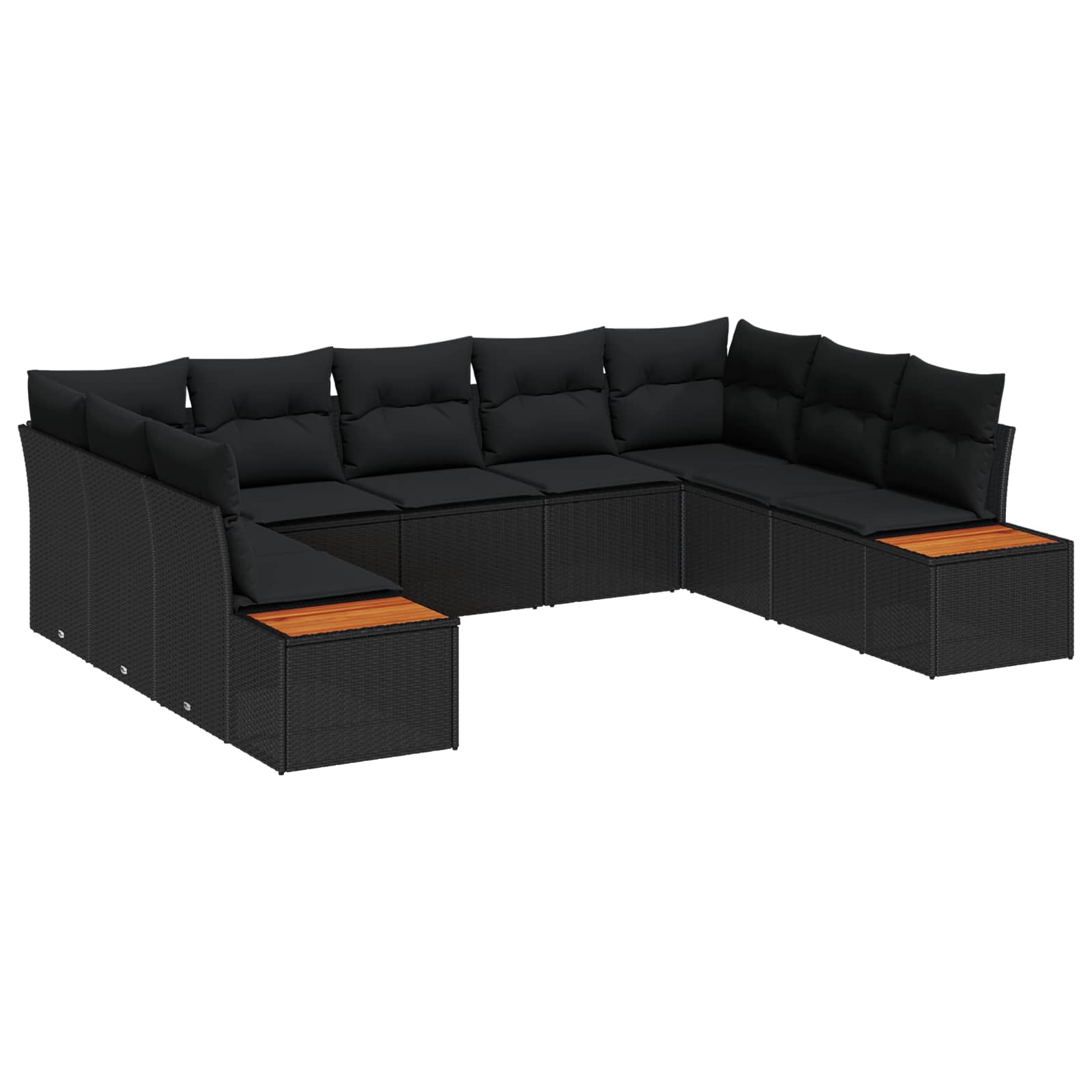 Garden Sofa Set with Cushions 5 pcs Black Poly Rattan