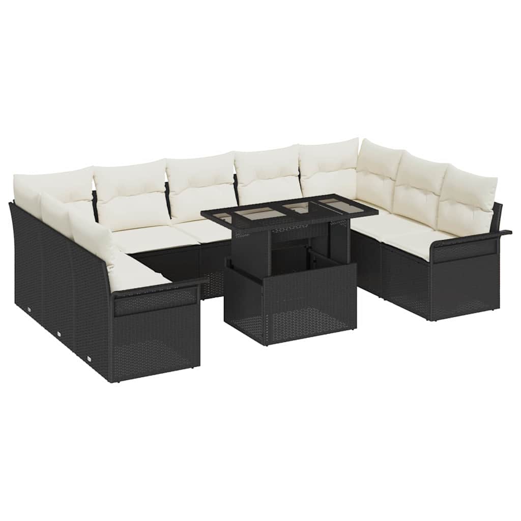 Sodo Sofų Rinkinys 10 pcs Juoda 100 x 55 x 73 cm Poli ratanas