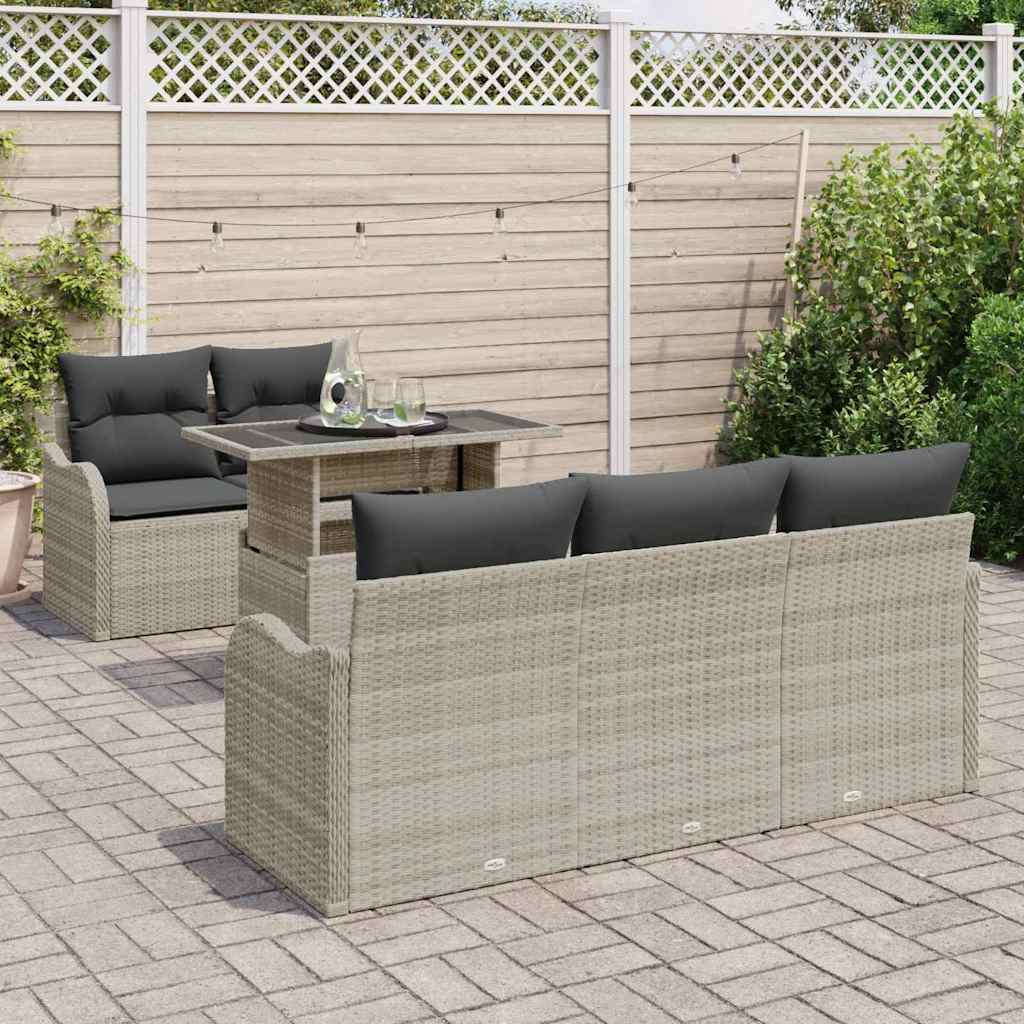 Garden Sofa Set 6 pcs Light Gray 100 x 55 x 73 cm