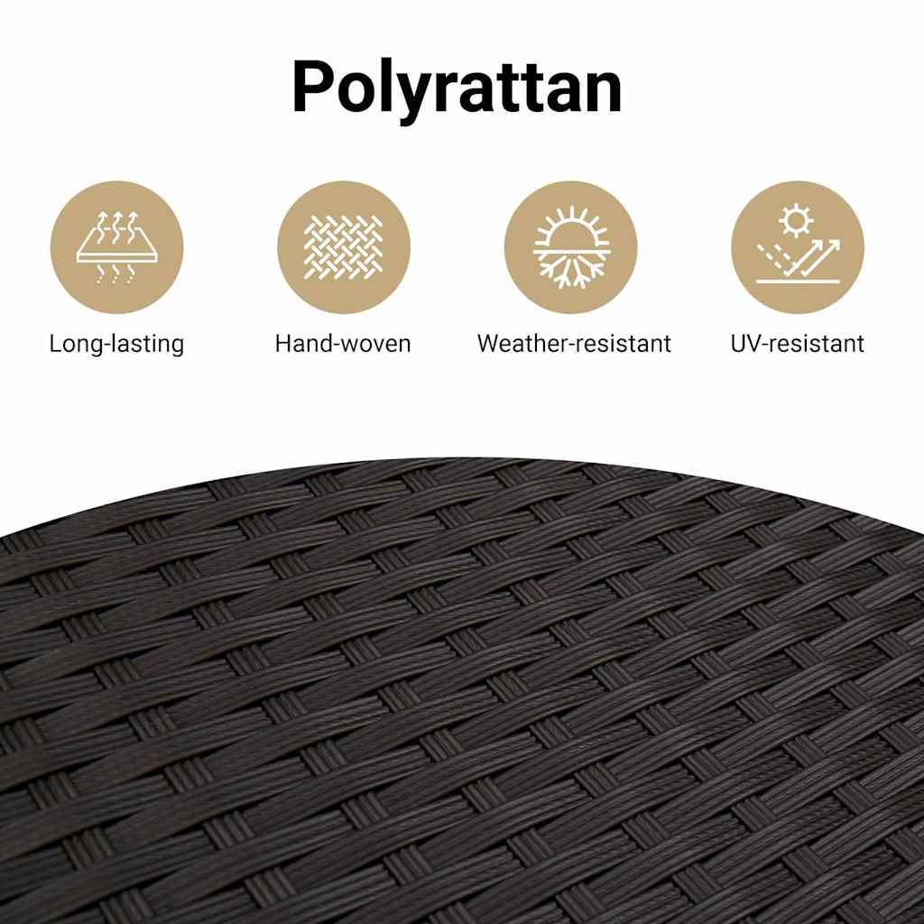 Sodo Sofų Rinkinys su pagalve 6 pcs Juoda Poli ratanas