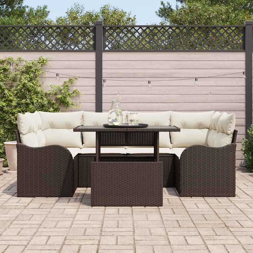 Sodo Sofų Rinkinys 7 pcs Ruda 234 x 122,5 x 85 cm Poli ratanas