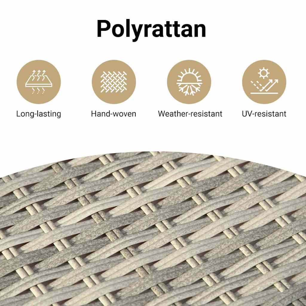 Sodo Sofų Rinkinys su pagalve 5 pcs Šviesiai pilka Poli ratanas