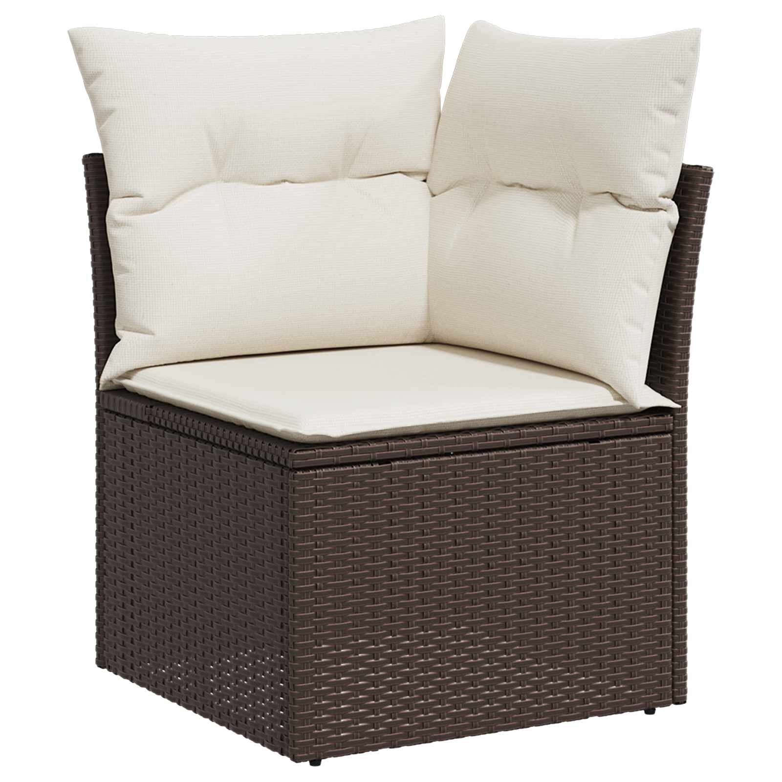 Sodo Sofų Rinkinys su pagalve 6 pcs Ruda Poli ratanas