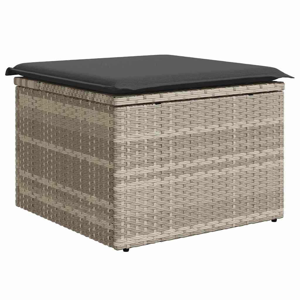 6 dalių sodo sofa komplektas su pagalvėmis Šviesiai pilkas Poli ratanas