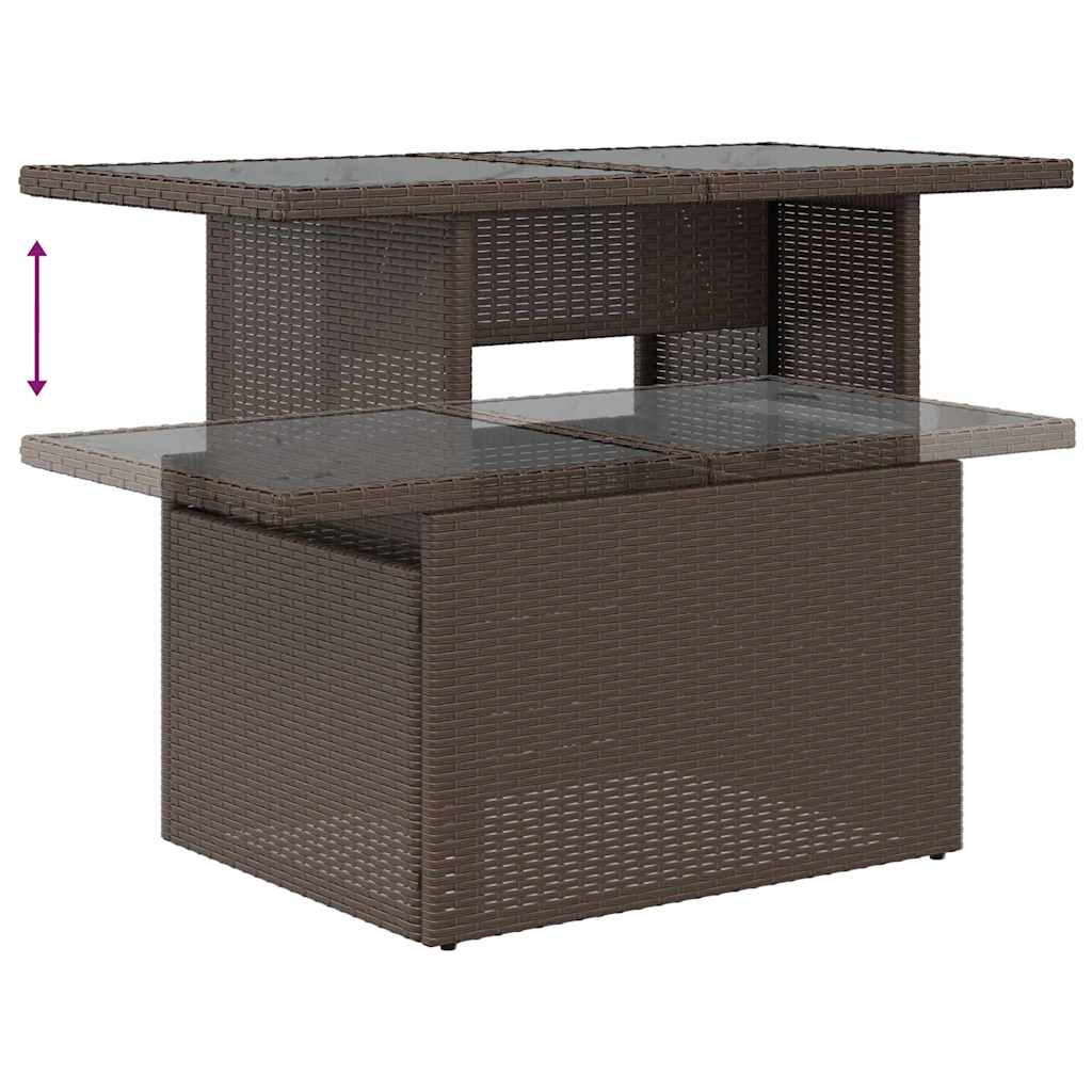 6 dalių sodo sofa rinkinys su pagalvėlėmis ruda poli ratanas