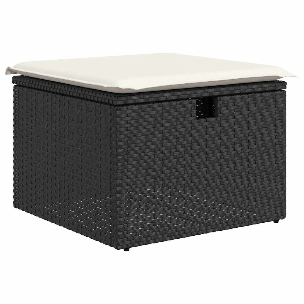 5 dalių sodo sofa komplektas su pagalvėlėmis juodas poli ratanas