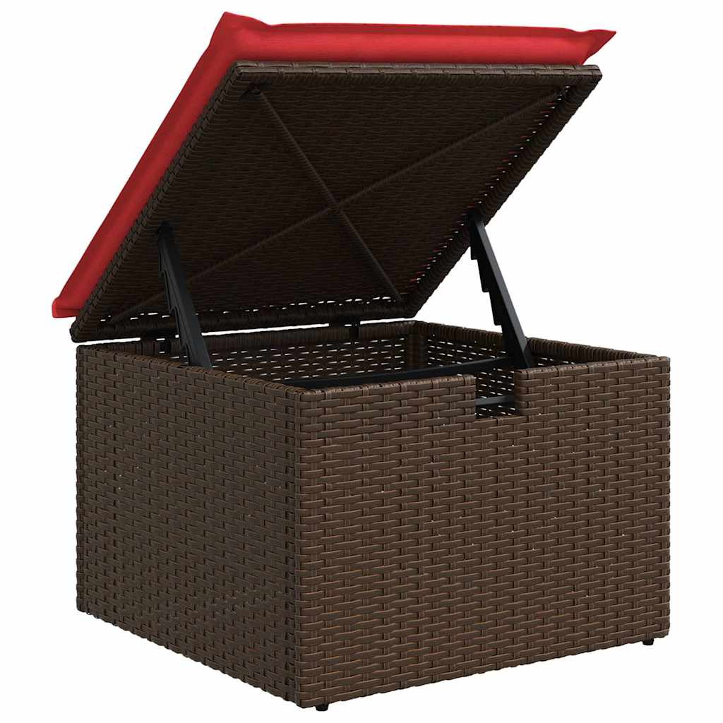 Sodo Sofų Rinkinys su pagalve 8 pcs Ruda ir raudona poliratanas