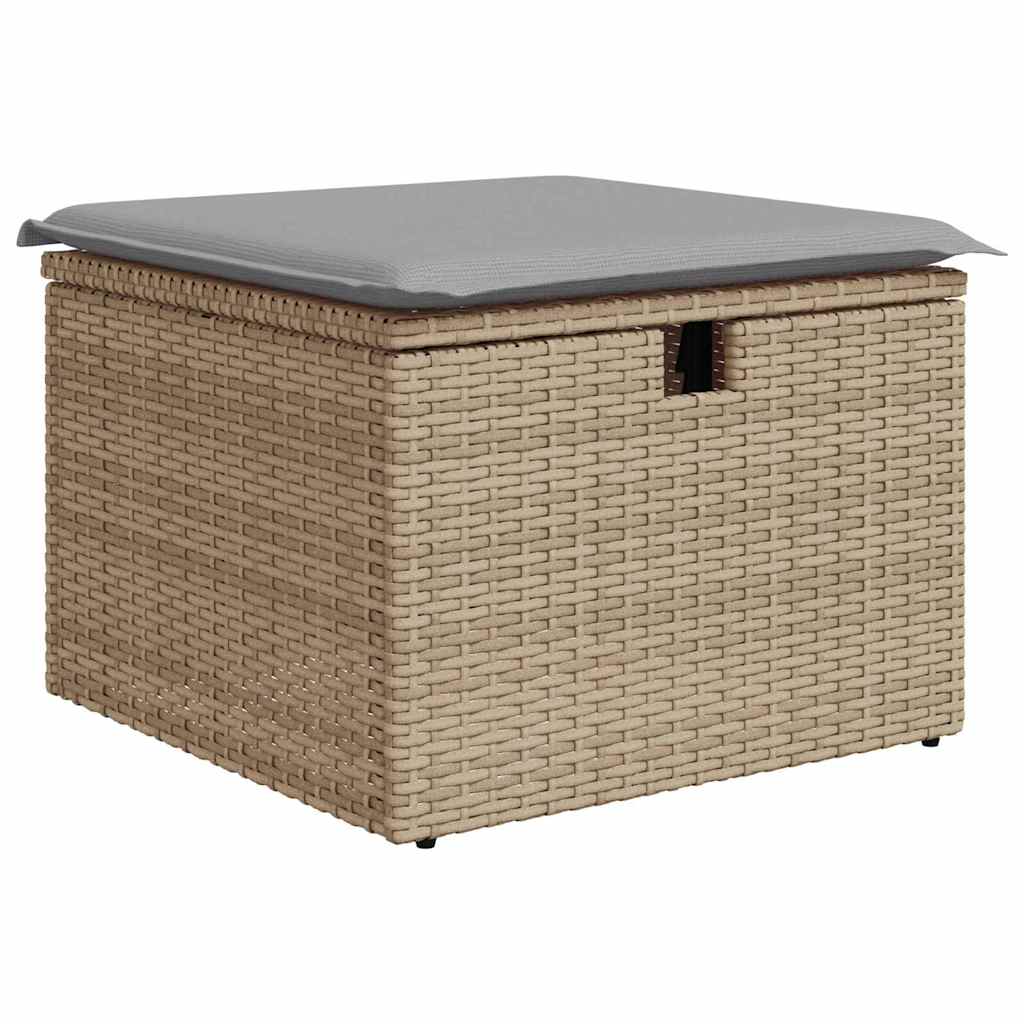 6 Dalių Sodo Sofa Komplektas su Pagalvėlėmis Smėlio Poli Ratanas