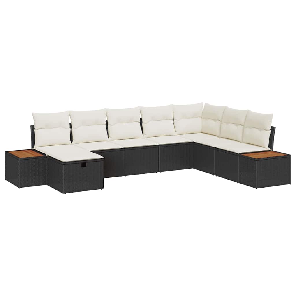 Sodo Sofų Rinkinys 8 pcs Juoda 55 x 62 x 69 cm Poli ratanas