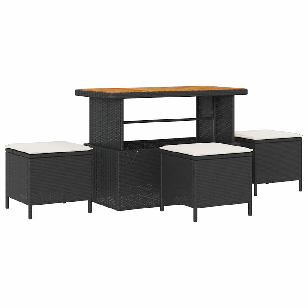 Sodo Sofų Rinkinys 9 pcs Juoda ir kreminė 110 x 55 x 71 cm