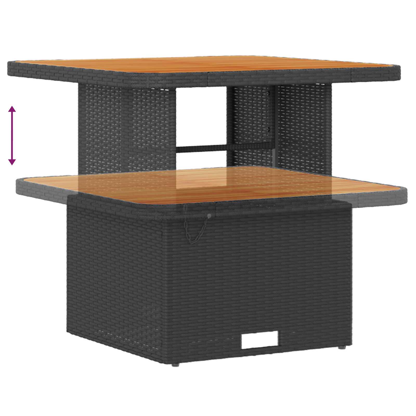 10 dalių sodo sofa komplektas su pagalvėlėmis juodas poli ratanas akacija