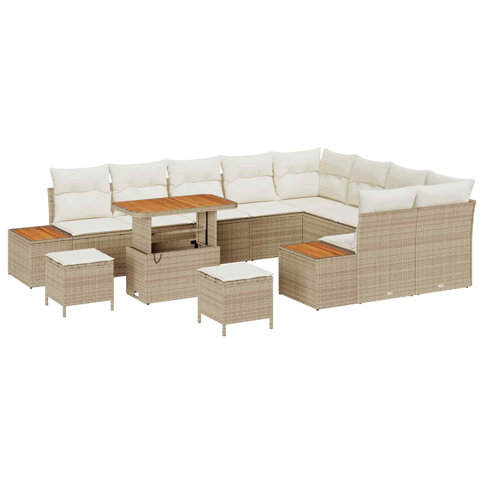 Sodo Sofų Rinkinys su pagalve 12 pcs Bežinė ir kreminė