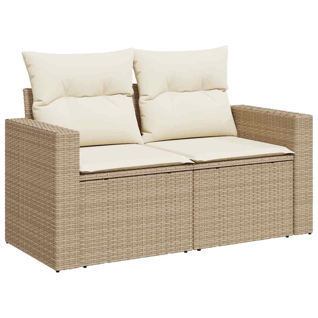 11 dalių sodo sofa su pagalvėlėmis smėlio spalvos poli ratanas akacija