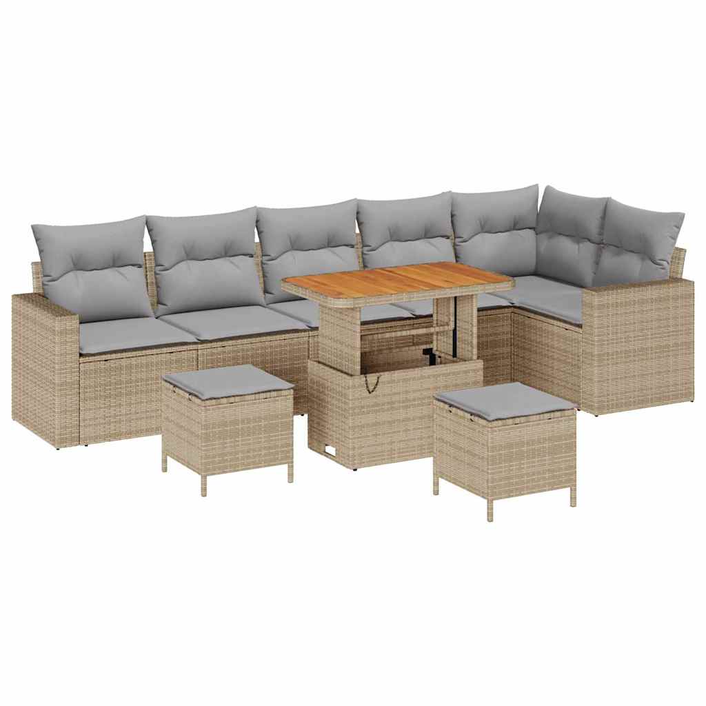 Sodo Sofų Rinkinys 9 pcs smėlio ir šviesiai pilkos spalvos