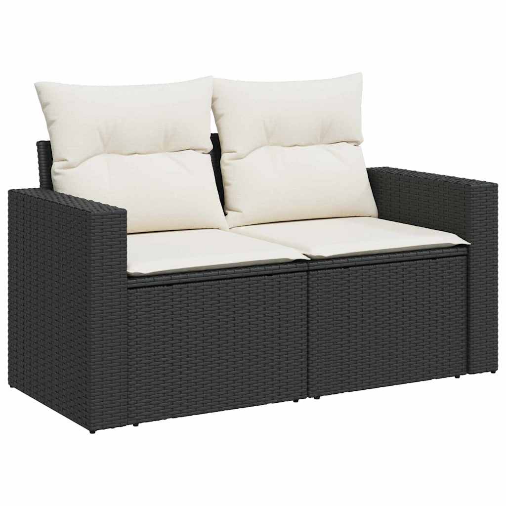 Sodo Sofų Rinkinys 14 pcs Juoda ir kreminė poliratanas