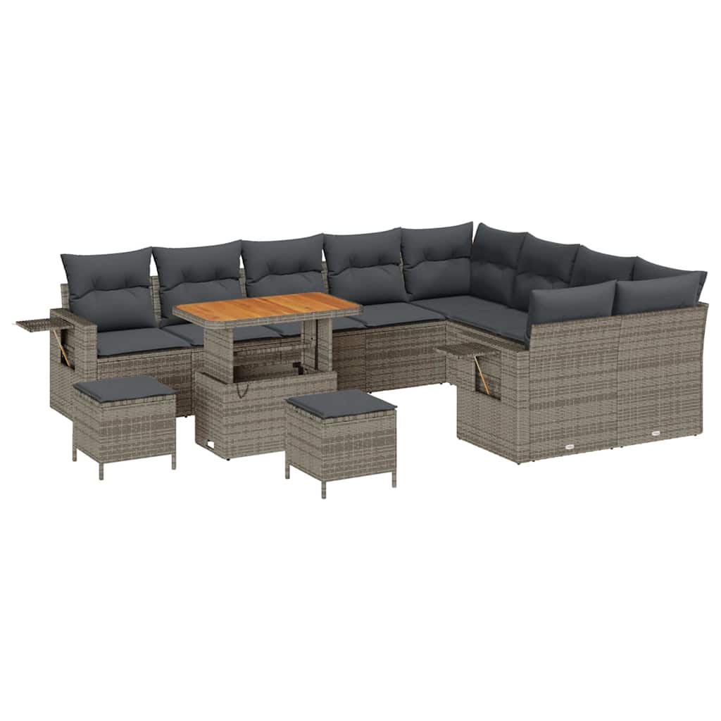 Sodo Sofų Rinkinys su pagalve 12 pcs Pilka 90 x 55 x 71 cm