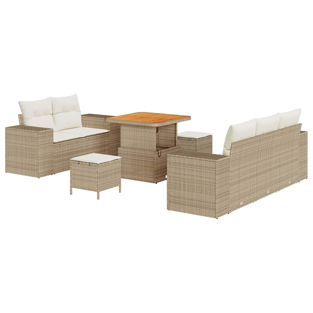 Sodo Sofų Rinkinys 8 pcs Bežinė ir kreminė Poli ratanas