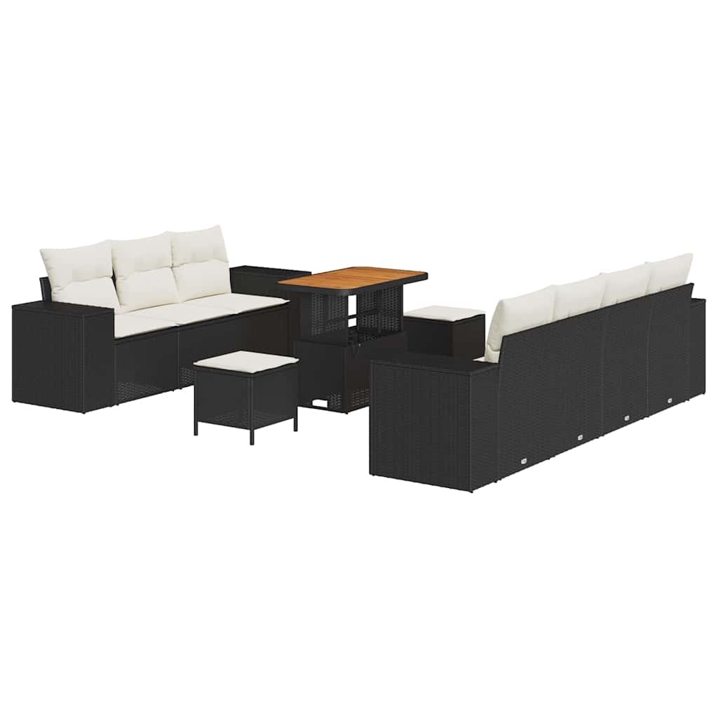 Sodo Sofų Rinkinys 10 pcs Juoda ir kreminė 90 x 55 x 71 cm