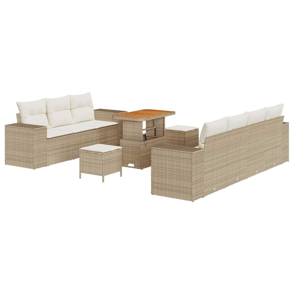 Sodo Sofų Rinkinys 10 pcs Bežinė ir kreminė 90 x 55 x 71 cm