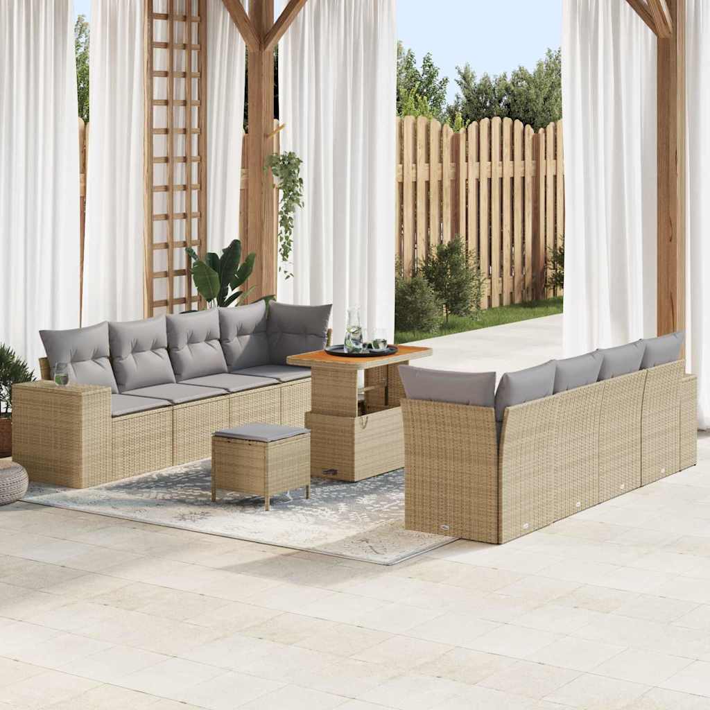Sodo Sofų Rinkinys su pagalve 11 pcs Bežinė ir šviesiai pilka