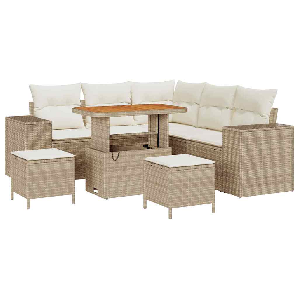 Sodo Sofų Rinkinys 8 pcs Bežinė ir kreminė 90 x 55 x 71 cm