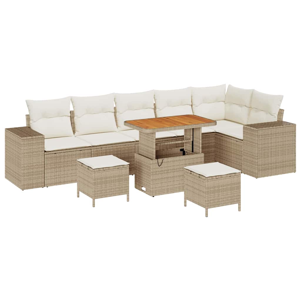Sodo Sofų Rinkinys 9 pcs Bežinė ir kreminė 90 x 55 x 71 cm