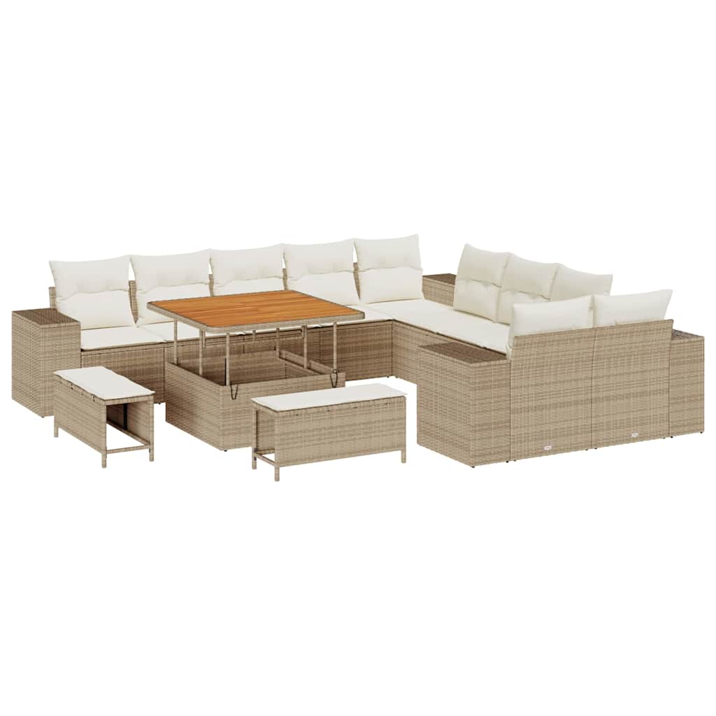 Sodo Sofų Rinkinys 13 pcs Bežinė ir kreminė 100 x 100 x 71 cm