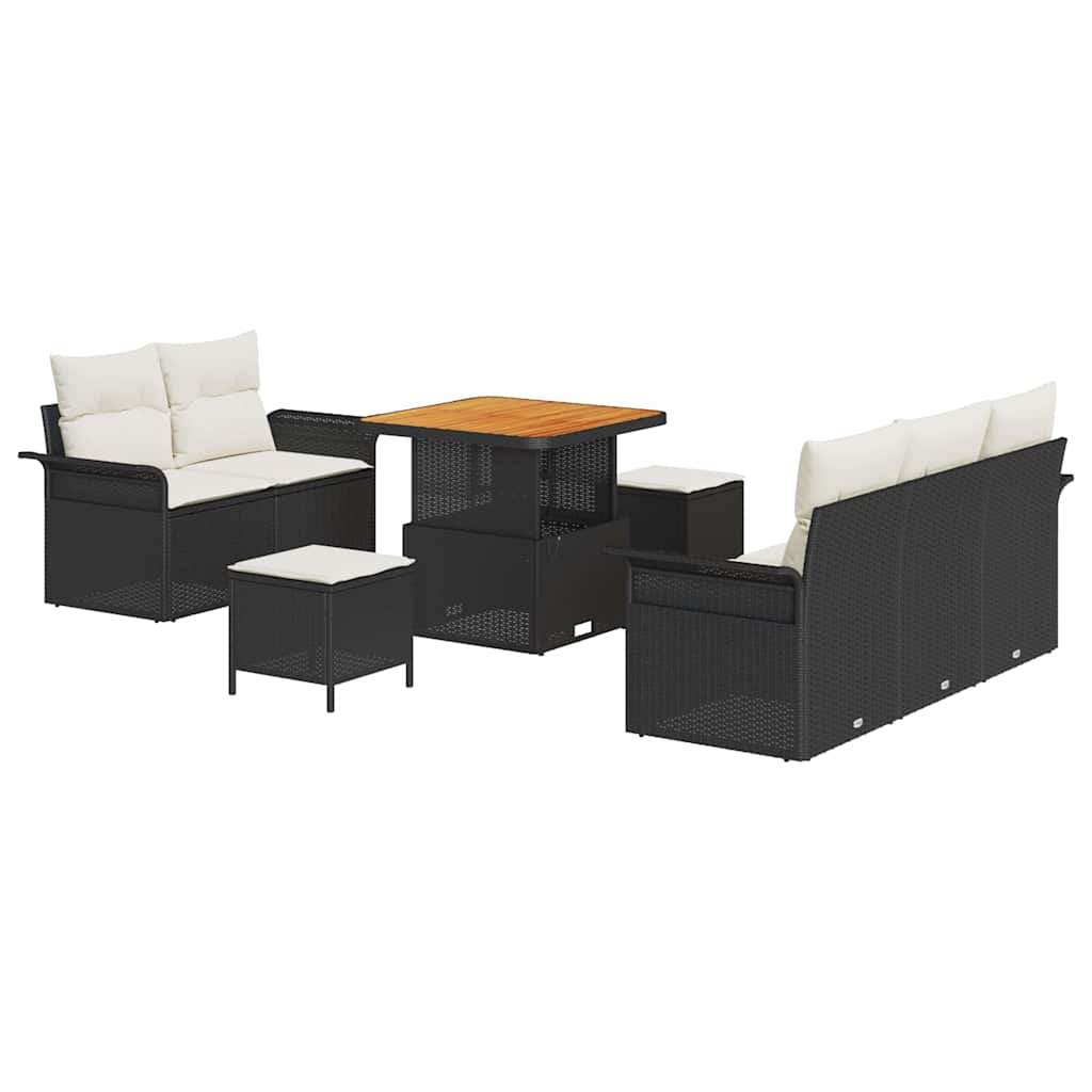 Sodo Sofų Rinkinys 8 pcs Juoda ir kreminė 80 x 80 x 71 cm