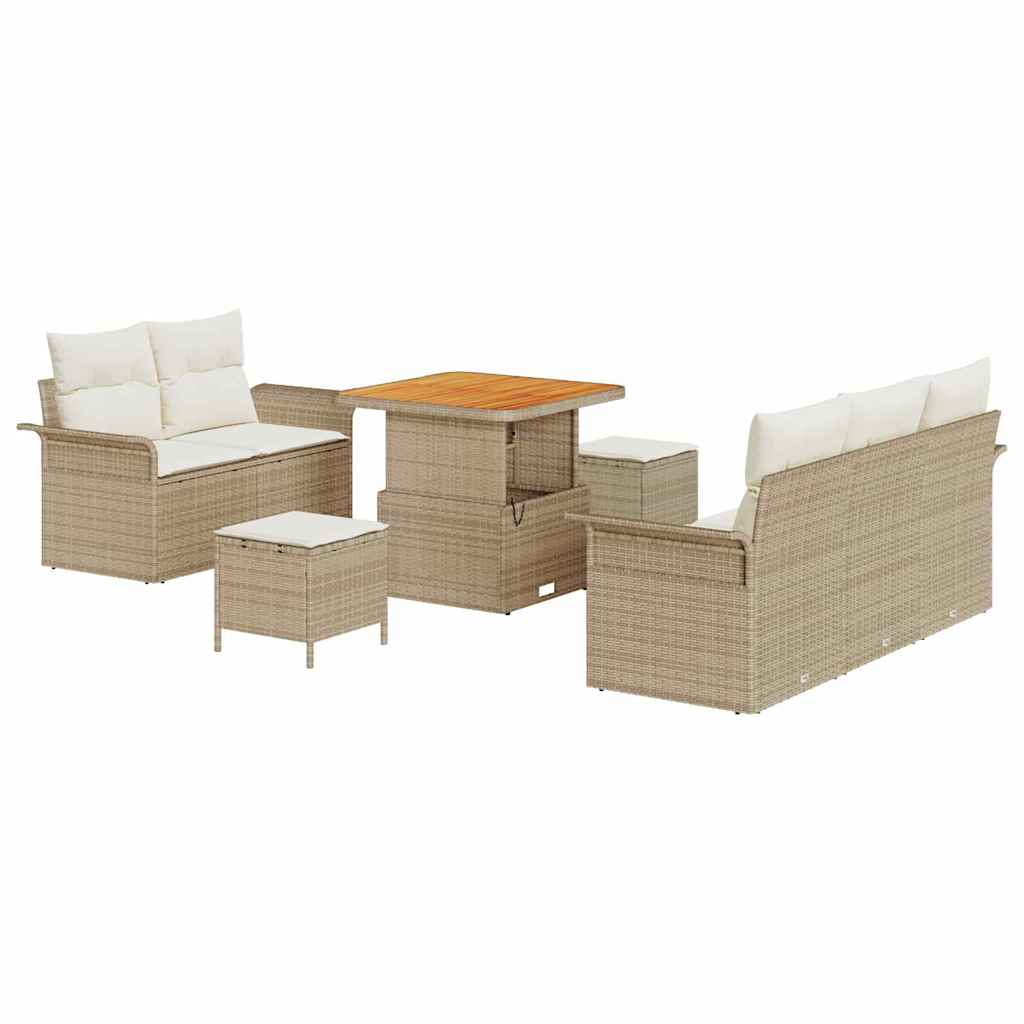 Sodo Sofų Rinkinys su pagalve 8 pcs Bežinė ir kreminė