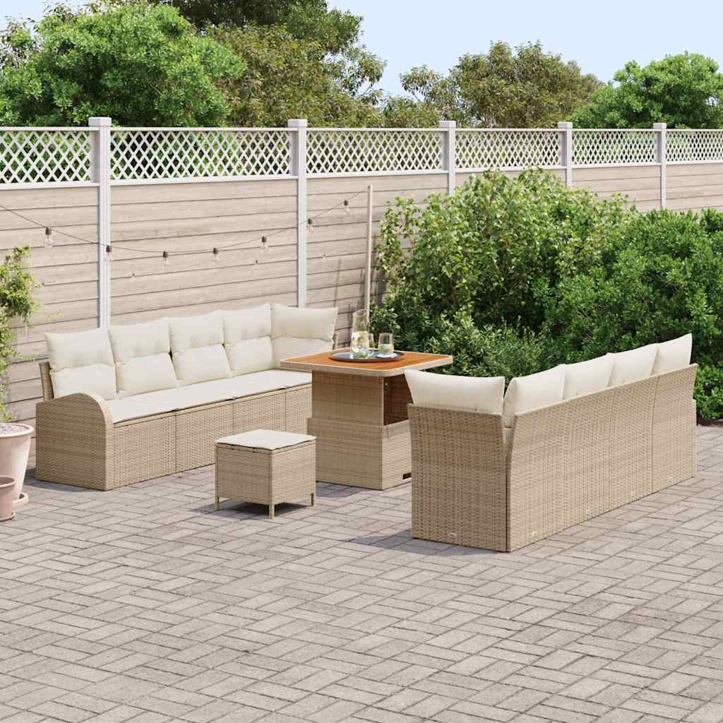 Sodo Sofų Rinkinys su pagalve 11 pcs Bežinė ir kreminė