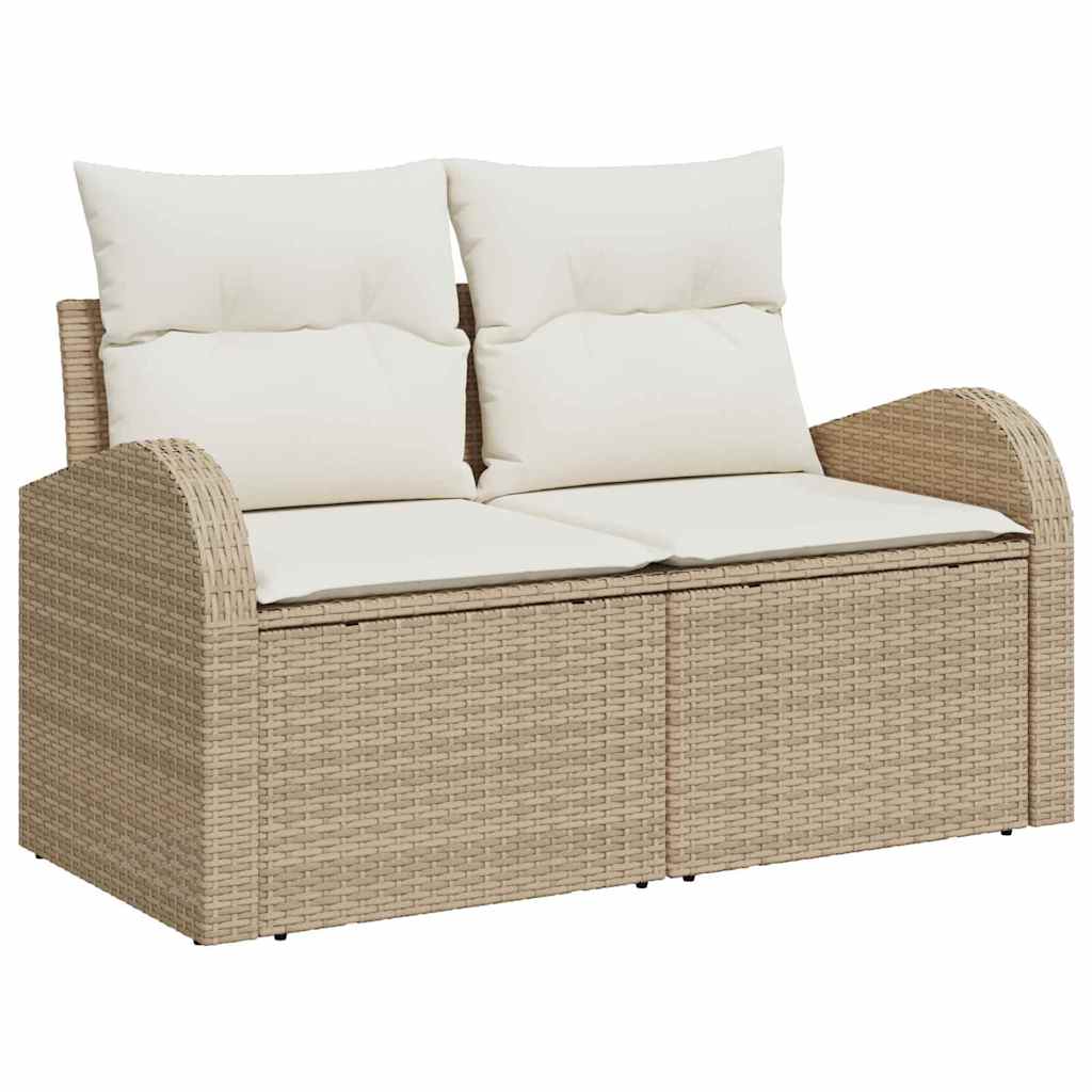 12 dalių sodo sofa komplektas su pagalvėmis bežė poli ratanas akacija