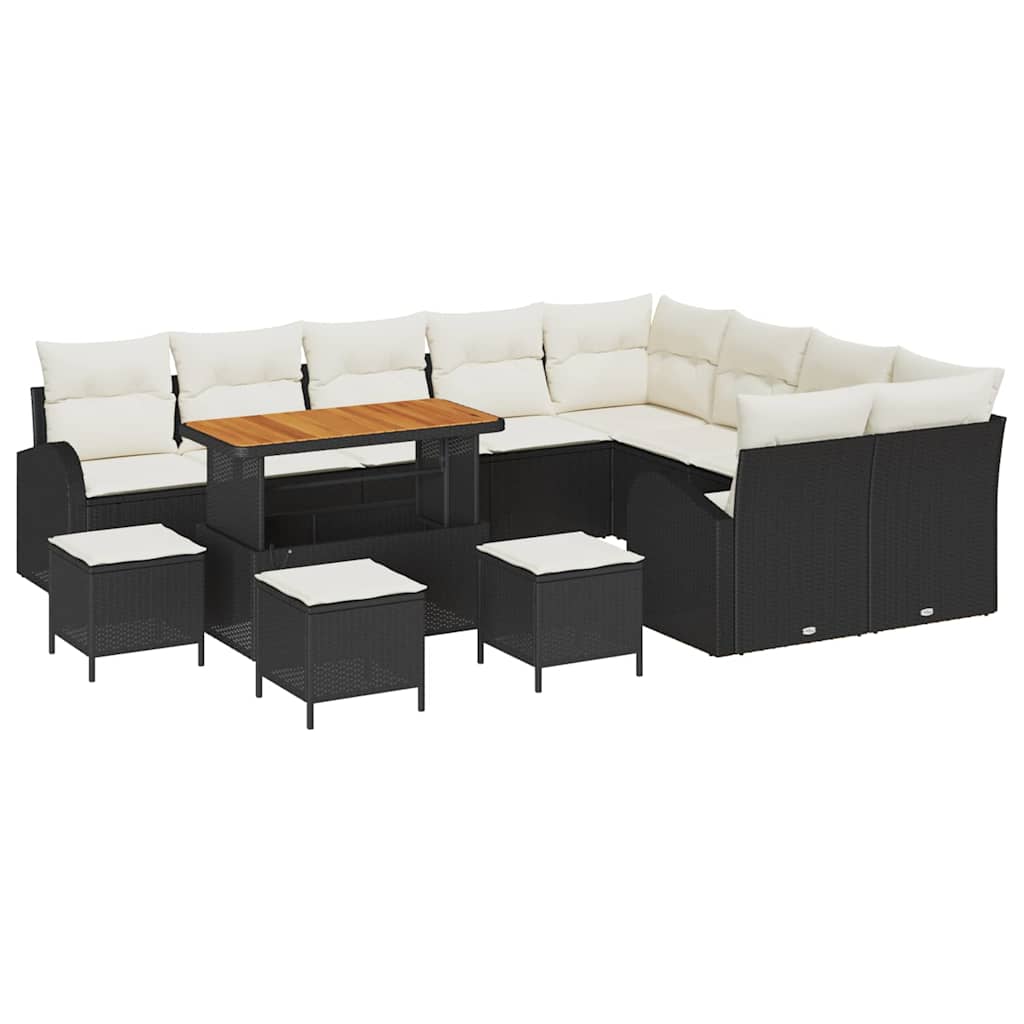 Sodo Sofų Rinkinys 13 pcs Juoda ir kreminė 110 x 55 x 71 cm