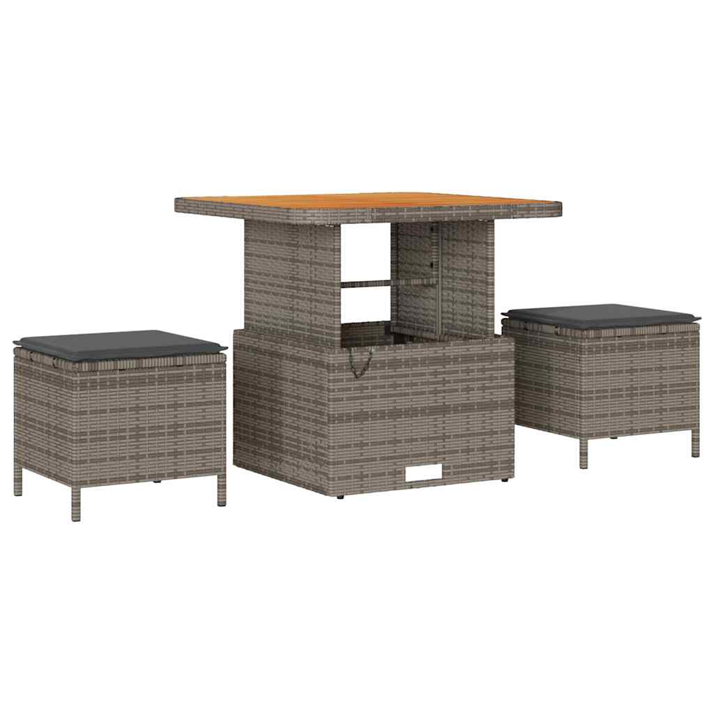 Sodo Sofų Rinkinys su pagalve 8 pcs Pilka Poli ratanas