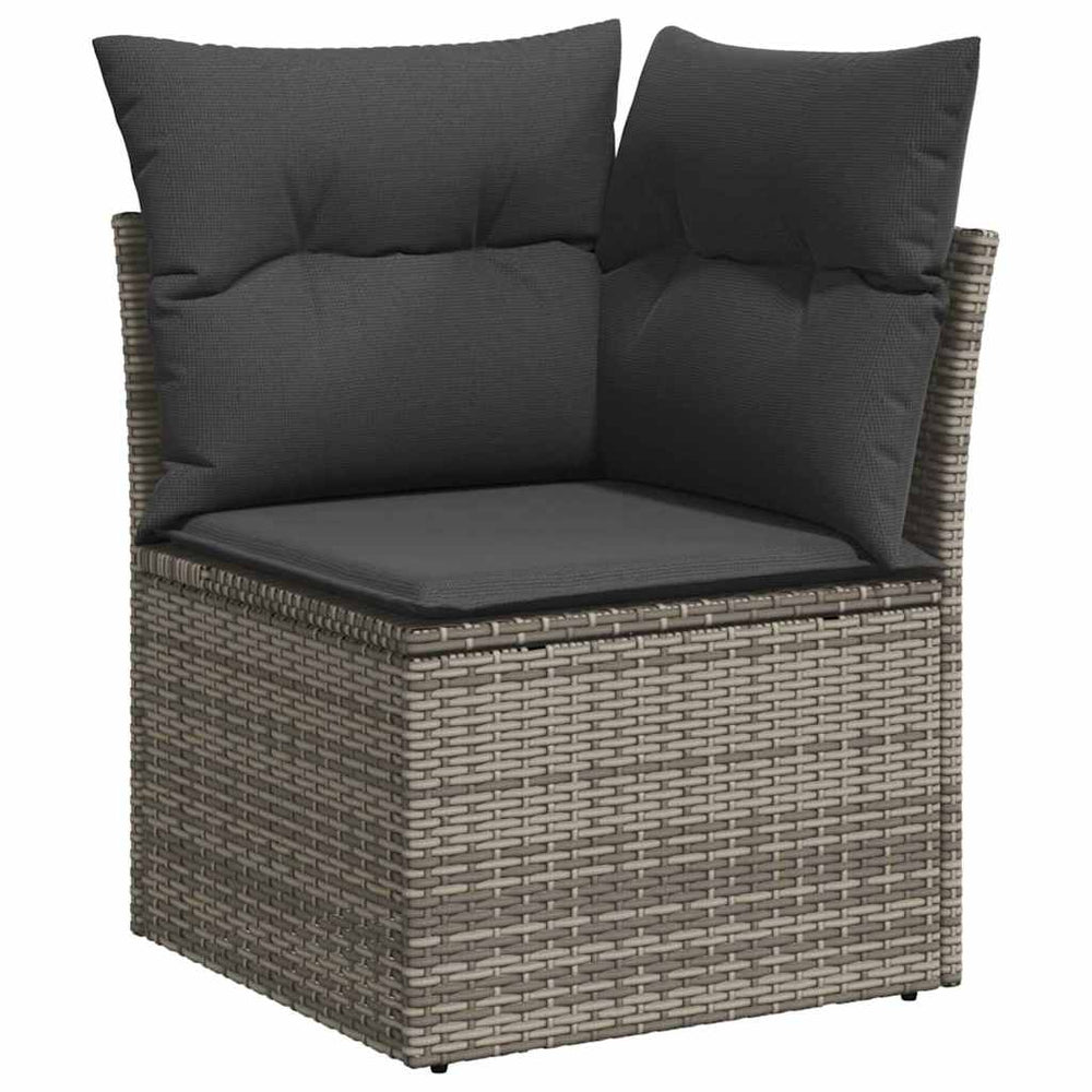 13 dalių sodo sofa komplektas su pagalvėmis pilka poli ratanas akacijos
