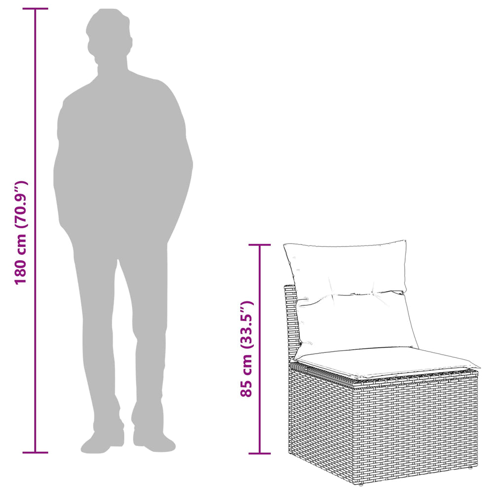 10 dalių sodo sofa rinkinys su pagalvėlėmis Juoda Poli Ratanas Akacijos