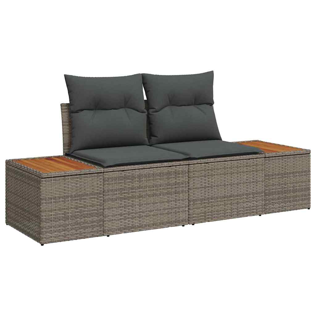 12 dalių sodo sofa rinkinys su pagalvėmis pilka poliratanas akacija
