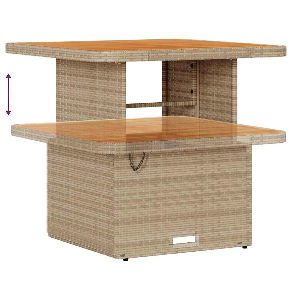 10 dalių sodo sofa rinkinys su pagalvėmis, smėlio, poli ratanas, akacijos