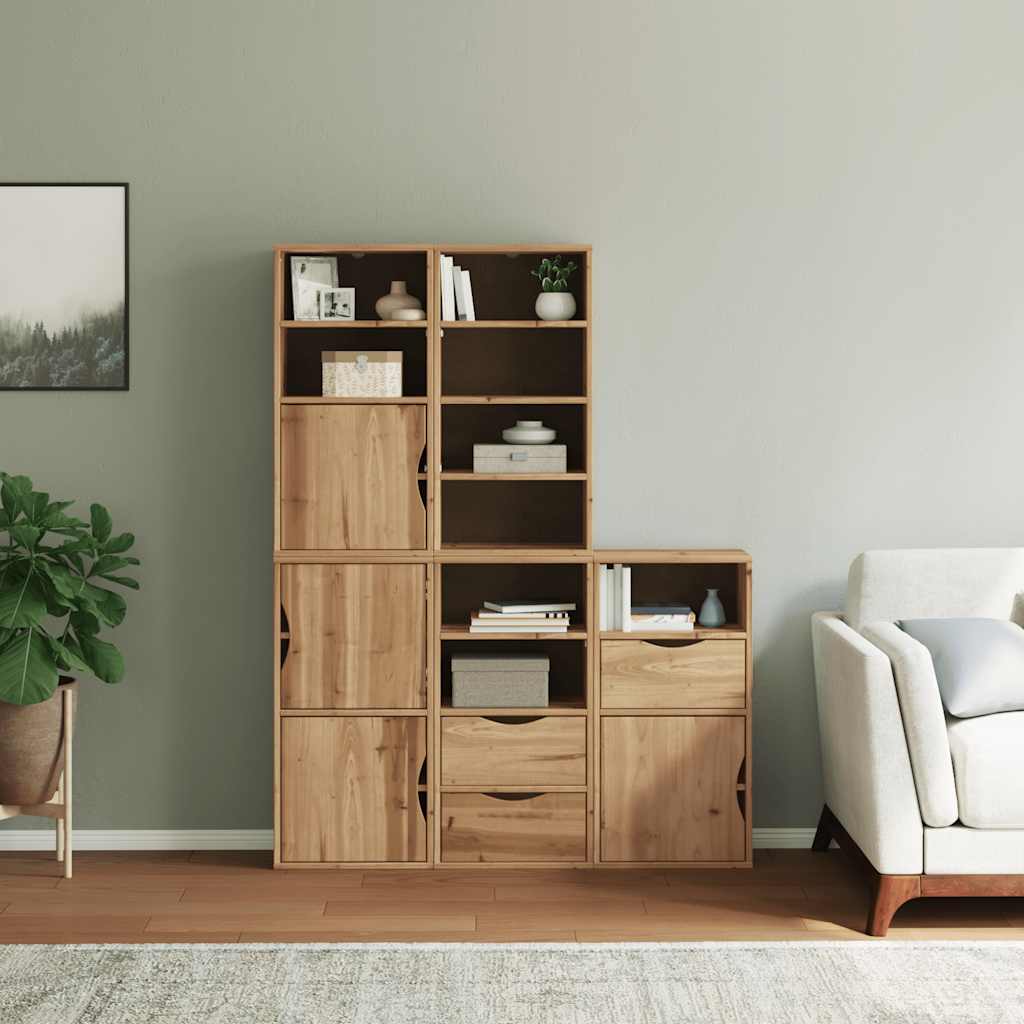 Šoninė spintelė 5 vnt ODDA, 40x24x79 cm, pušies masyvas